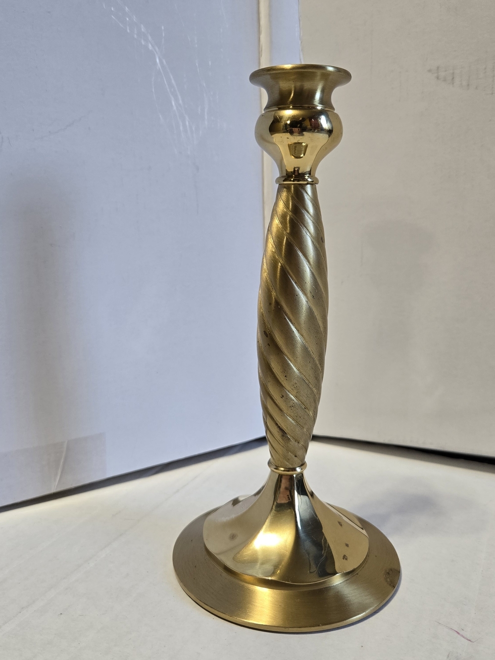 PartyLite Vintage Lexington Solid Brass Spiral Candlestick Holder 9-Inch Tall